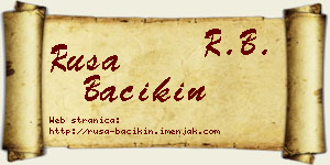 Rusa Bačikin vizit kartica